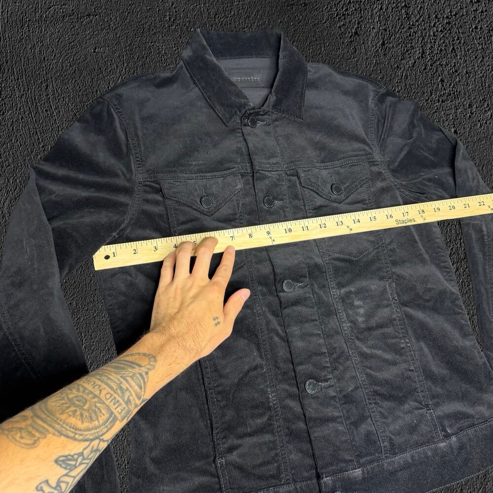 Monfrere black noir dean slim corduroy trucker jacket - Picture 9 of 9